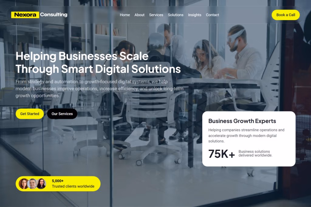 Elementor Landing Page Nexora Consulting - Hero