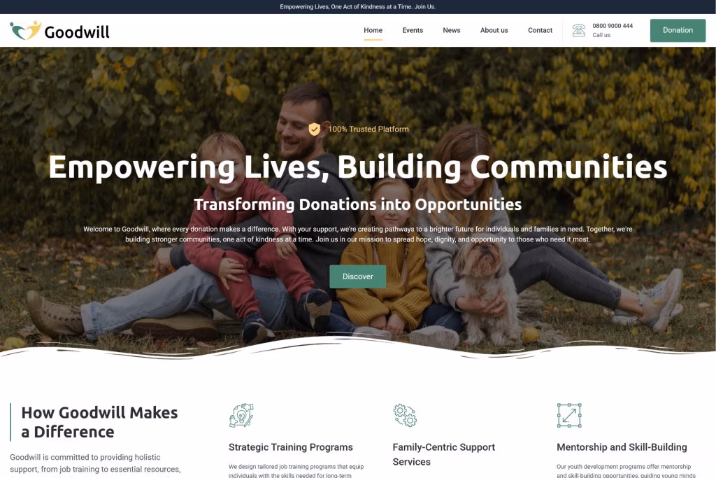 Neprofitna web stranica Nonprofit Websites
